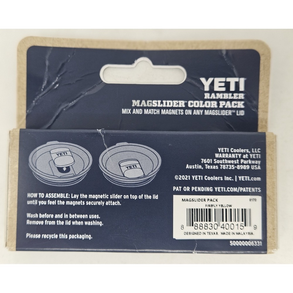 YETI Rambler Magslider 3-Color Pack Magnets, Firefly Yellow, NEW w/BLEM PKG - Picture 6 of 6
